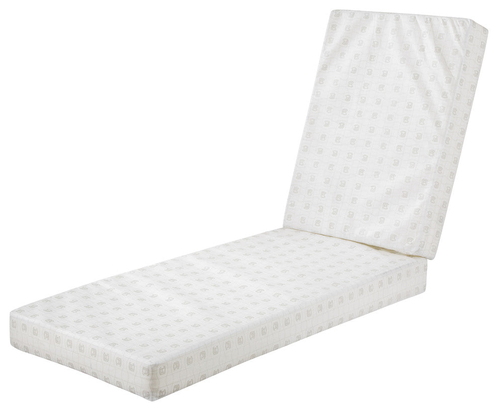 Fadesafe Rectangle Chaise Seat Quilted Lounge Cushion, Gray, 80"x26"x3"