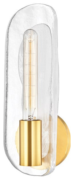 Hudson Valley Hopewell 1 Light Wall Sconce 1761-AGB, Aged Brass