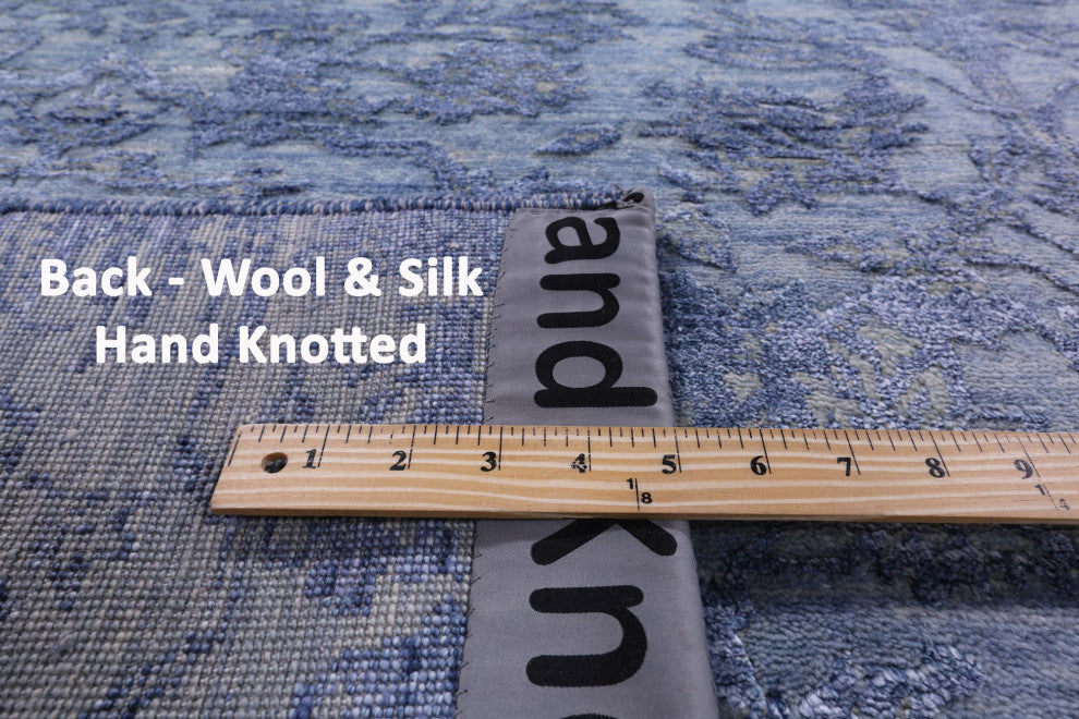 7' 11" X 9' 11" Wool and Silk Modern Handmade Rug Q11751