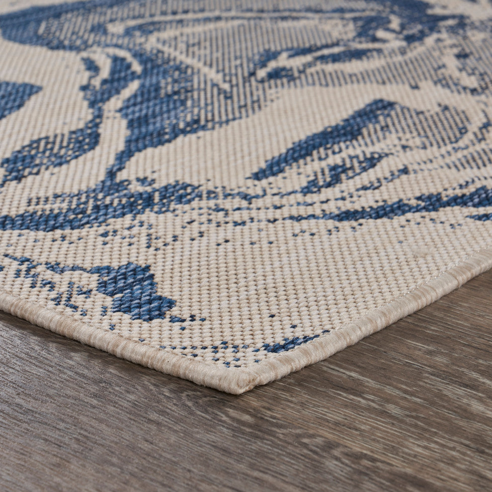 Abstract Oasis Indoor Outdoor Rug, 5'3"x7'