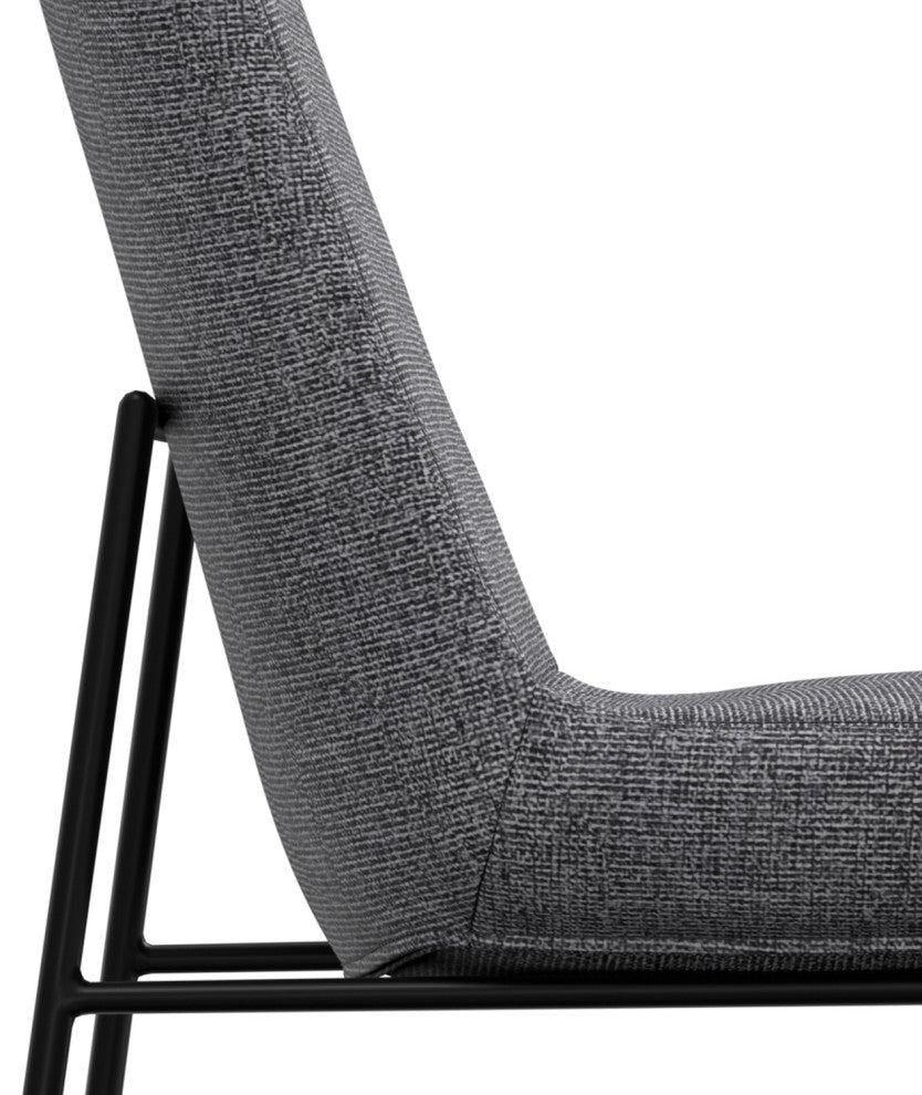 Corina Dining Chair (Set of 2) in Grey Linen Look Fabric