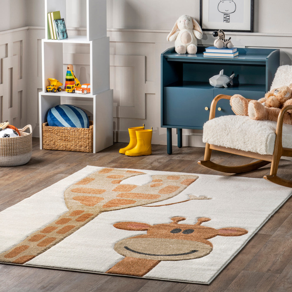 Nuloom Anabell Giraffe Kids Rug, Beige 8' x 10'