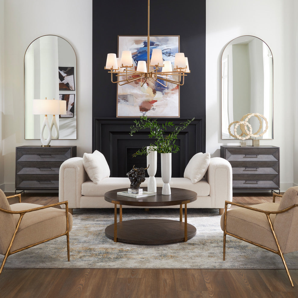 Uttermost Repose Oversized Ivory Bench