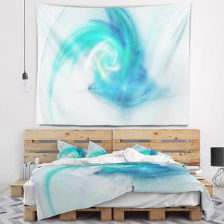 Light Blue Fractal Abstract Texture Abstract Wall Tapestry, 39"x32"