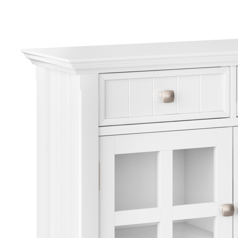 Acadian SOLID WOOD Wide Entryway Storage Cabinet, White