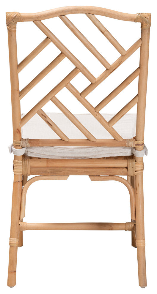 Rio Modern Bohemian Natural Brown Rattan Dining Chair