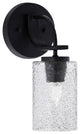 Cavella 1 Light Wall Sconce, Matte Black Finish, 4" Smoke Bubble Glass