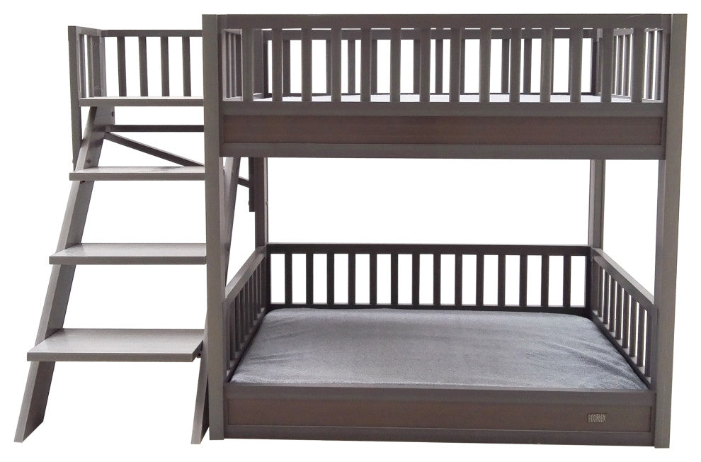 ECOFLEX Aspen Dog Bunk Bed With Removable Cushions, Gray