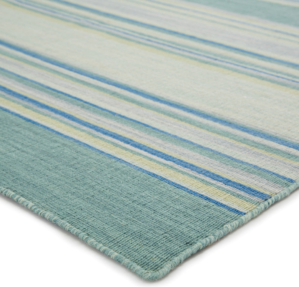 Jaipur Living Kiawah Handmade Stripe Blue/Turquoise Area Rug, 5'x8'