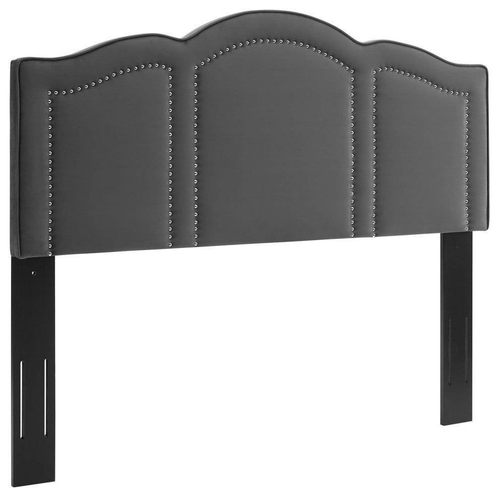 Cecilia Full/Queen Performance Velvet Headboard-Charcoal