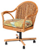 Panama Tilt Swivel Caster Chair In Antique Honey With Dum Dum Natural