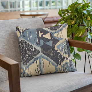 Plutus Blue Hidden Seas Abstract Luxury Throw Pillow, 22"x22"