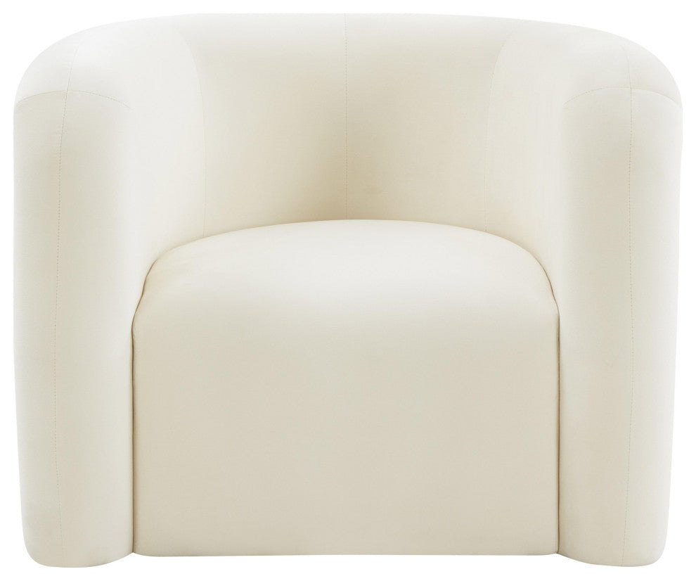 Curves Cream Velvet Lounge Chair