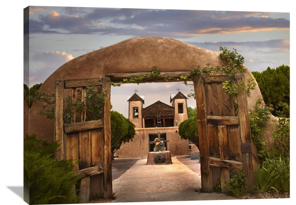 "Church And Gate, El Santuario De Chimayo, New Mexico" Artwork, 40" x 30"