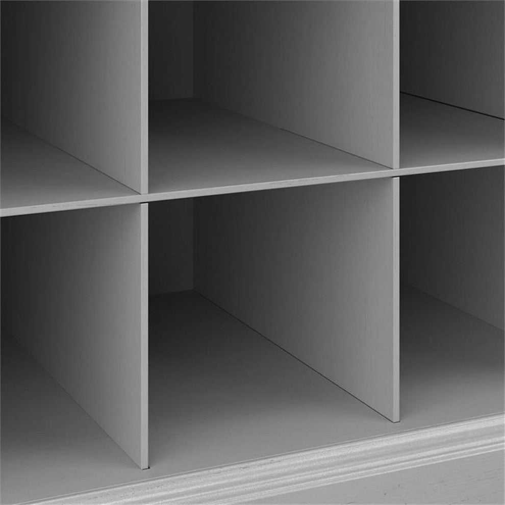Woodland 40W Hall Tree and Shoe Bench with Shelves in Gray - Engineered Wood