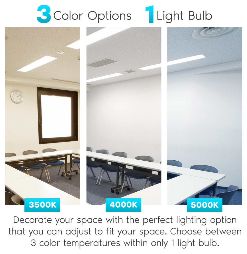 Luxrite 3'  T8 LED Tube Light 12W 3 Color Option 1560 Lumens 4 Pack