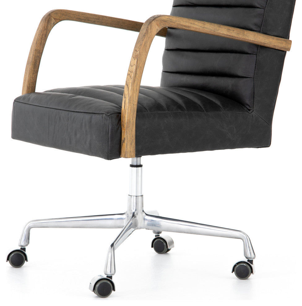 Bryson Channeled Desk Chair-Smoke