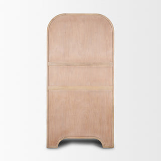 Sorina Reverse Fluted Light Brown Wood Curio Cabinet