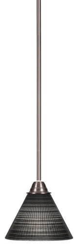 Paramount 1-Light Mini Pendant, Brushed Nickel, 7" Black Matrix Glass