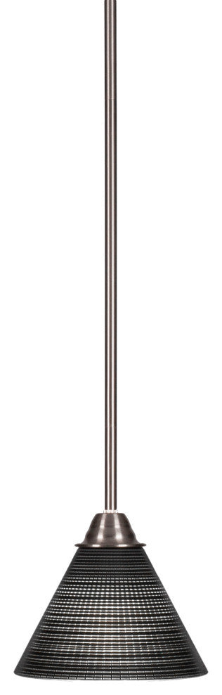 Paramount 1-Light Mini Pendant, Brushed Nickel, 7" Black Matrix Glass