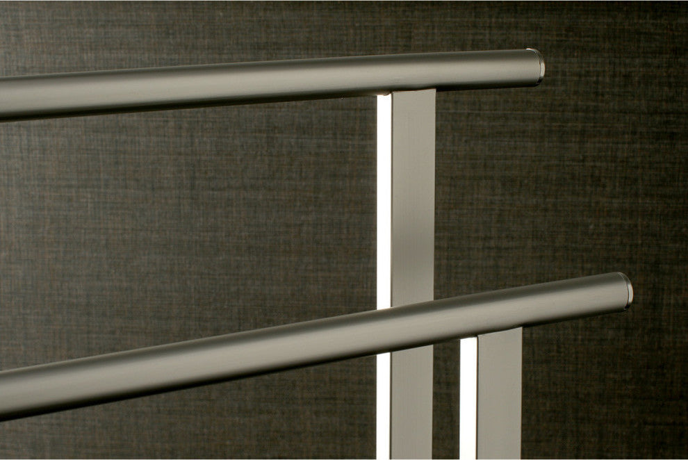 Kingston Brass Double L Shape Pedestal Towel Holder, Brushed Nickel