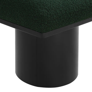 Pavilion Boucle Fabric Upholstered 5-Piece Modular Bench, Green, Black Finish