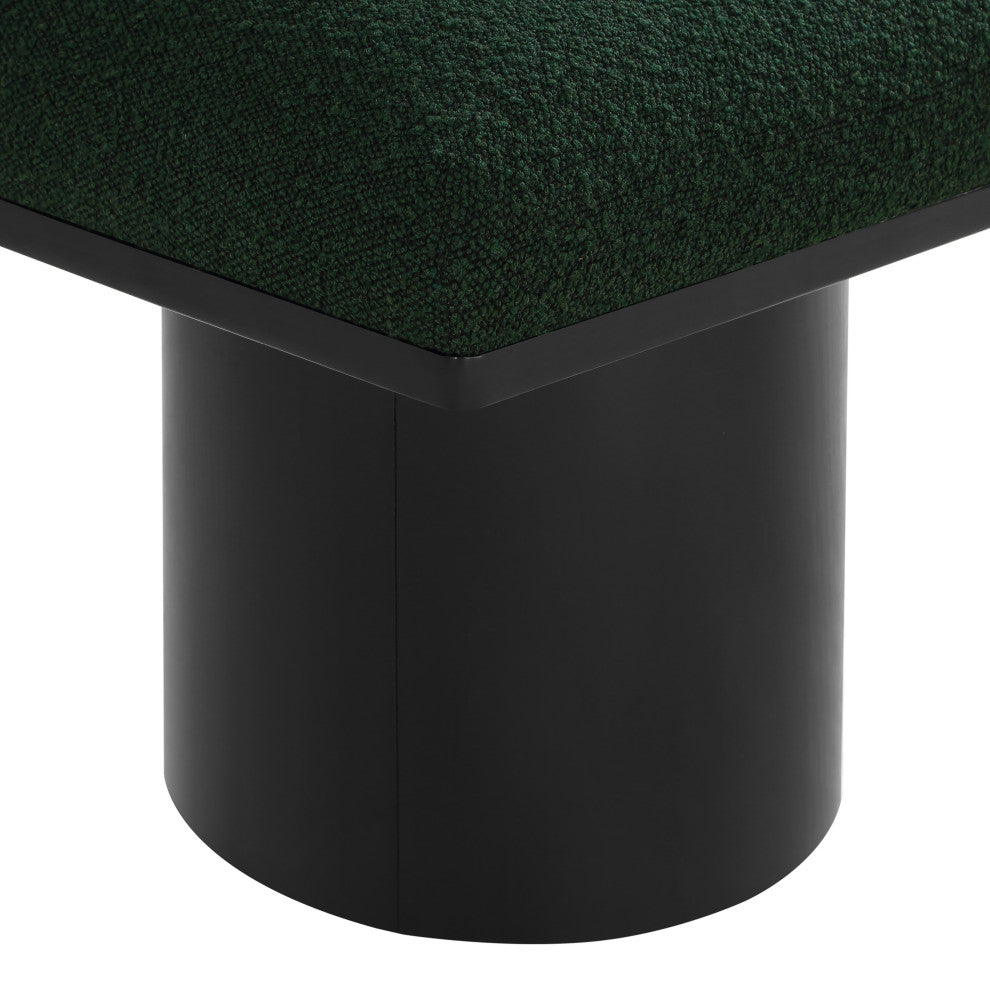 Pavilion Boucle Fabric Upholstered 5-Piece Modular Bench, Green, Black Finish