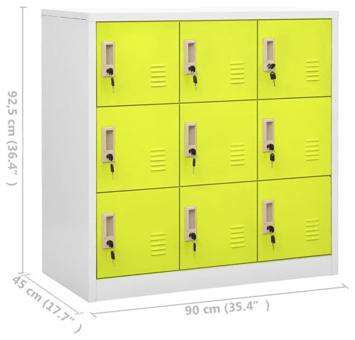 vidaXL Locker Cabinet Storage Cabinet File Cabinet Light Gray and Gree