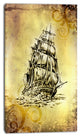 Single Antique Boat Sea Drawing, Seashore Wall Art on Canvas, 20x40