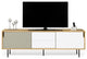 Dann 201 Sideboard With Wand Wood Legs, Oak / Pure White & Matte Grey, Lacquered Black Steel