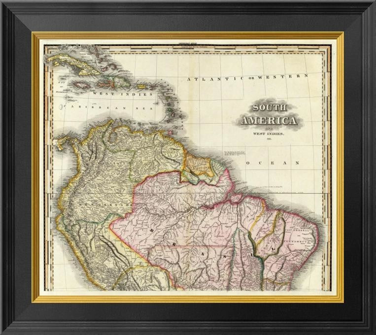 "South America and West Indies, 1823"  by Henry S. Tanner, 20x18"