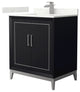 Marlena 30" Black Single Vanity, Quartz Top, 1-Hole, Nickel Trim