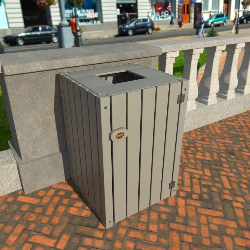 Commercial Trash Can, Coastal Teak