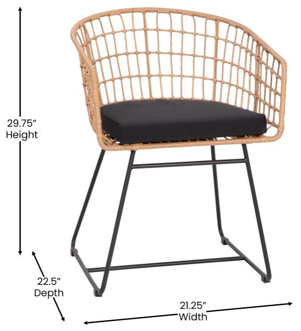 Devon 3-Piece Patio Bistro Set, 2 Chairs w/Seat Cushions, Acacia Wood Top Table,