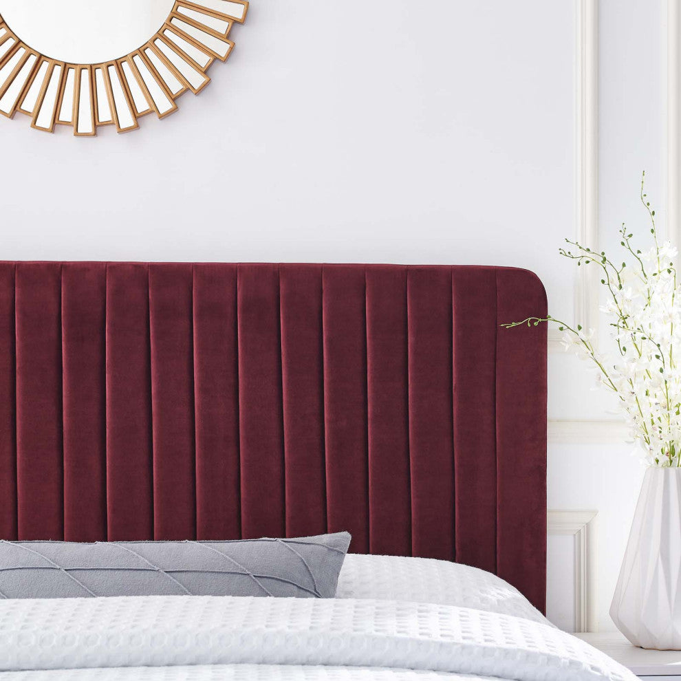 Tufted Performance Velvet King/California King Headboard Maroon