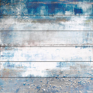 "White Splash" Painting Print on White Wood, 40"x40"