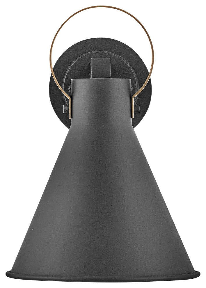 Hinkley Winnie Small Wall Mount Lantern, Museum Black