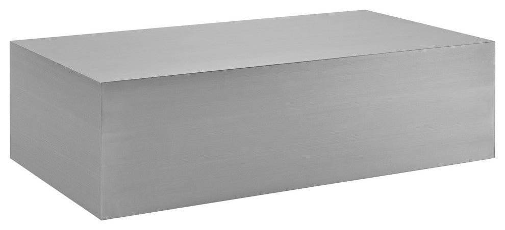 Cast Stainless Steel Coffee Table, Silver