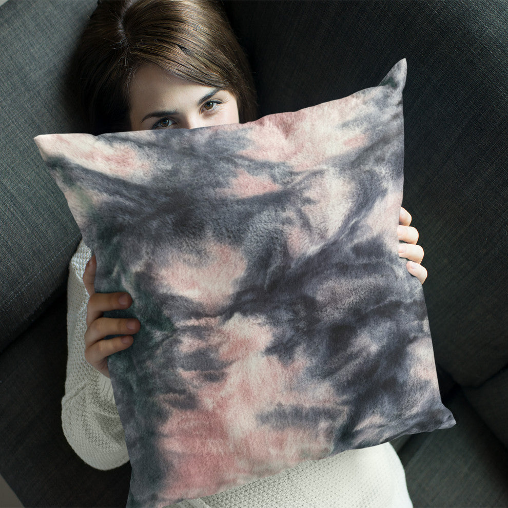Plutus Pink Navy Fureal Faux Fur Luxury Throw Pillow, Pink Navy, 22" x 22"