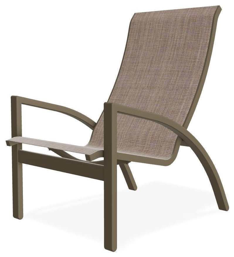 Kendall Sling Stackable Outdoor Lounge Chair, Augustine Fennel/Beachwood