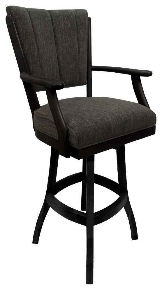 Classic Extra Tall Bar Stool, Sanora Brown, Black, 34"
