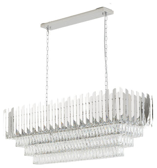 14-Light Chrome Stainless Steel Chandelier With Clear Crystal