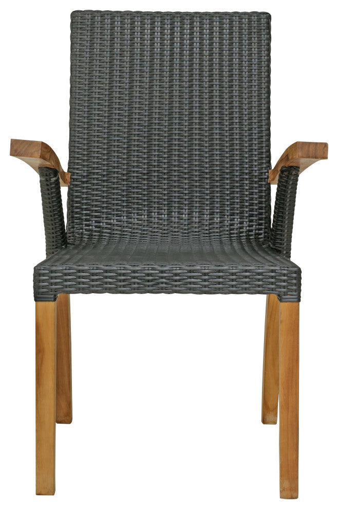 Teak Wood Bali Outdoor Patio Dining Chair with All Weather Webbing