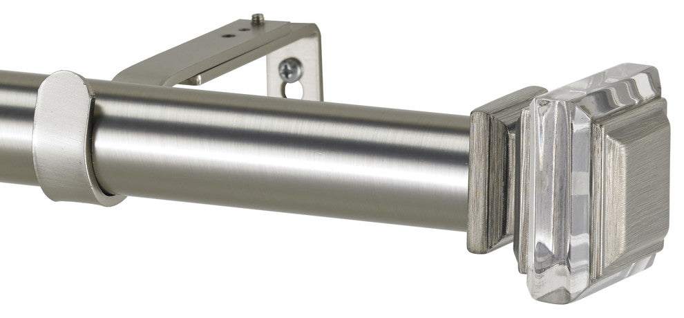 Lalique Non-Telescoping Curtain Rod, Antique Silver, 96''