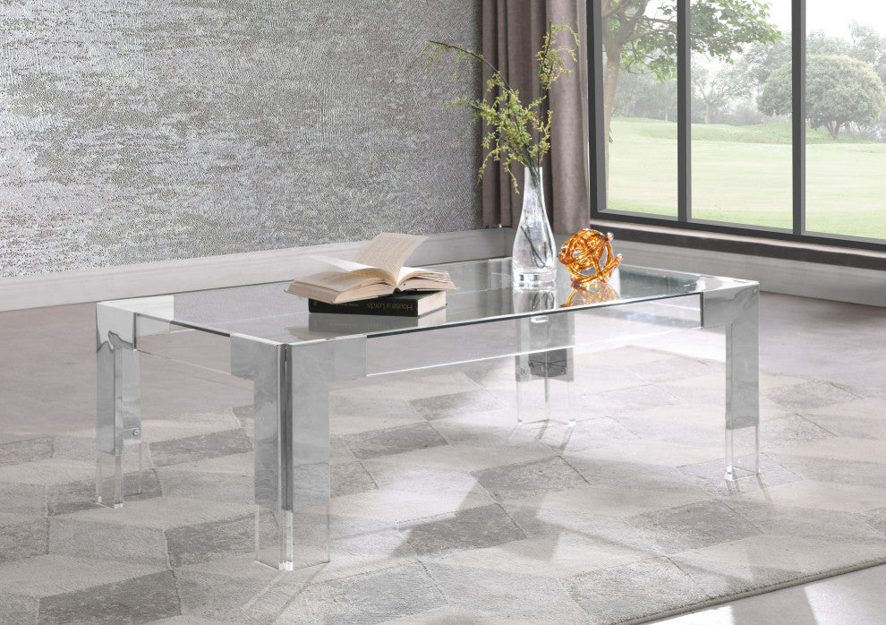 Casper Coffee Table, Chrome, Rectangular