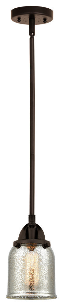 Small Bell Mini Pendant, Oil Rubbed Bronze, Silver Plated Mercury
