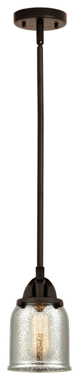 Small Bell Mini Pendant, Oil Rubbed Bronze, Silver Plated Mercury