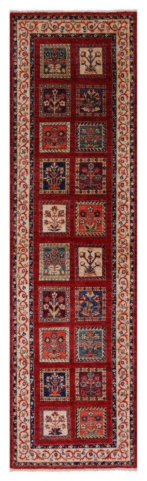 2' 8" X 9' 7" Runner Persian Garden Design Handmade Wool Rug Q11119