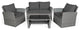 Costway 4PCS Patio Rattan Furniture Set Sofa Table W/Storage Shelf Gray Cushion