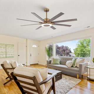 65 in Integrated LED Reversible Antique Gold Ceiling Fan With Remote Control